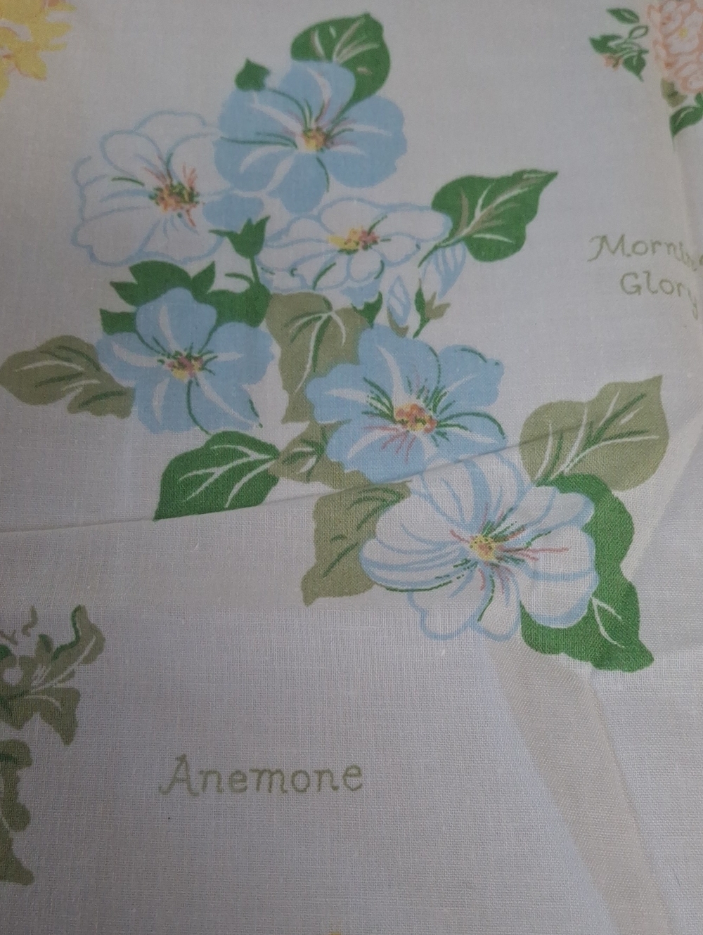 VTG 70s Sears Perma-Prest Twin Flat Sheet Botanical Floral Labeled Flowers Deads